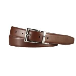 Polo by Ralph Lauren Genuine Leather Brown Belt‎ with Silver Hardware 34-38”